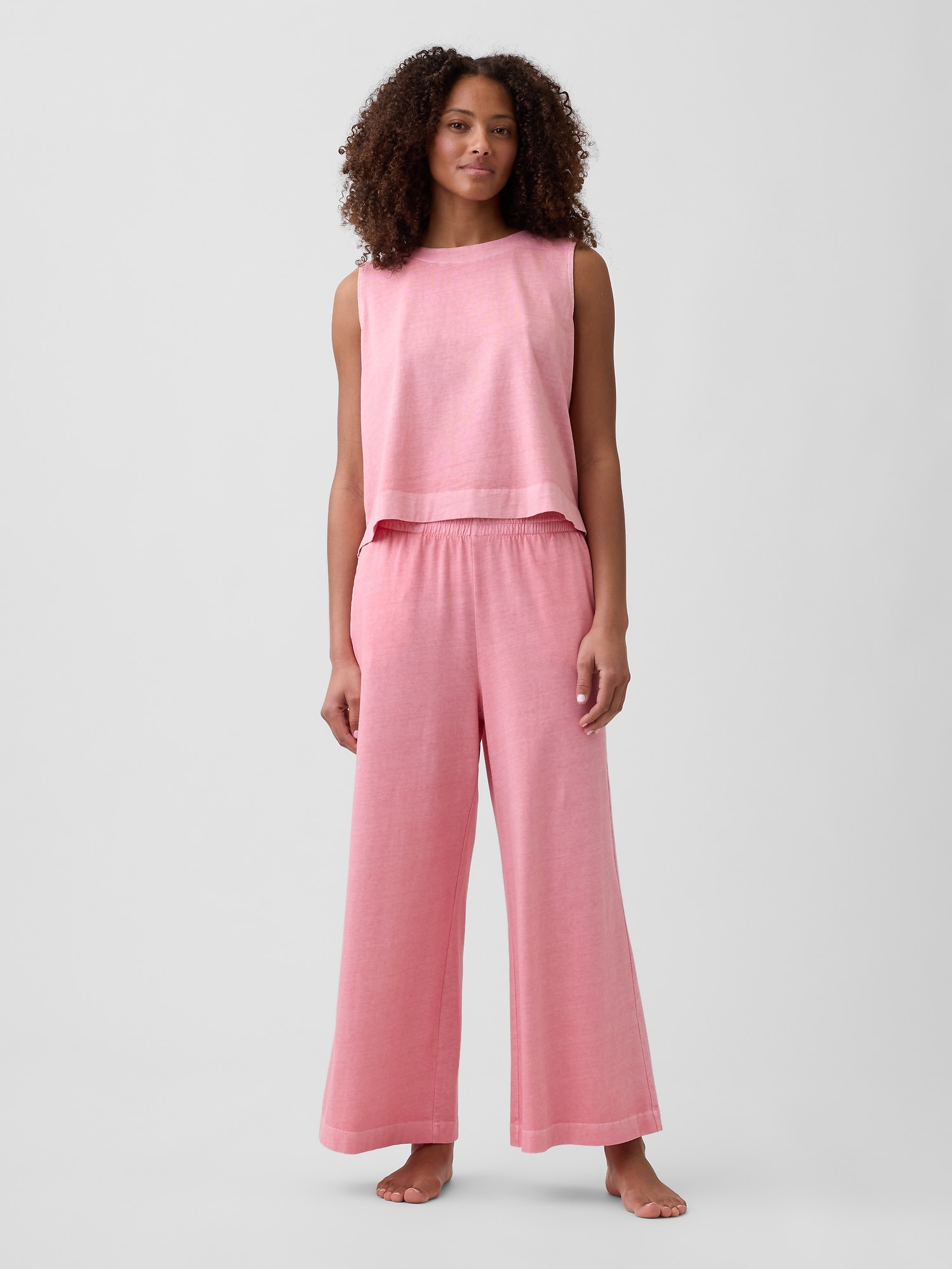 Heavyweight Pull-On Wide-Leg Crop Pants