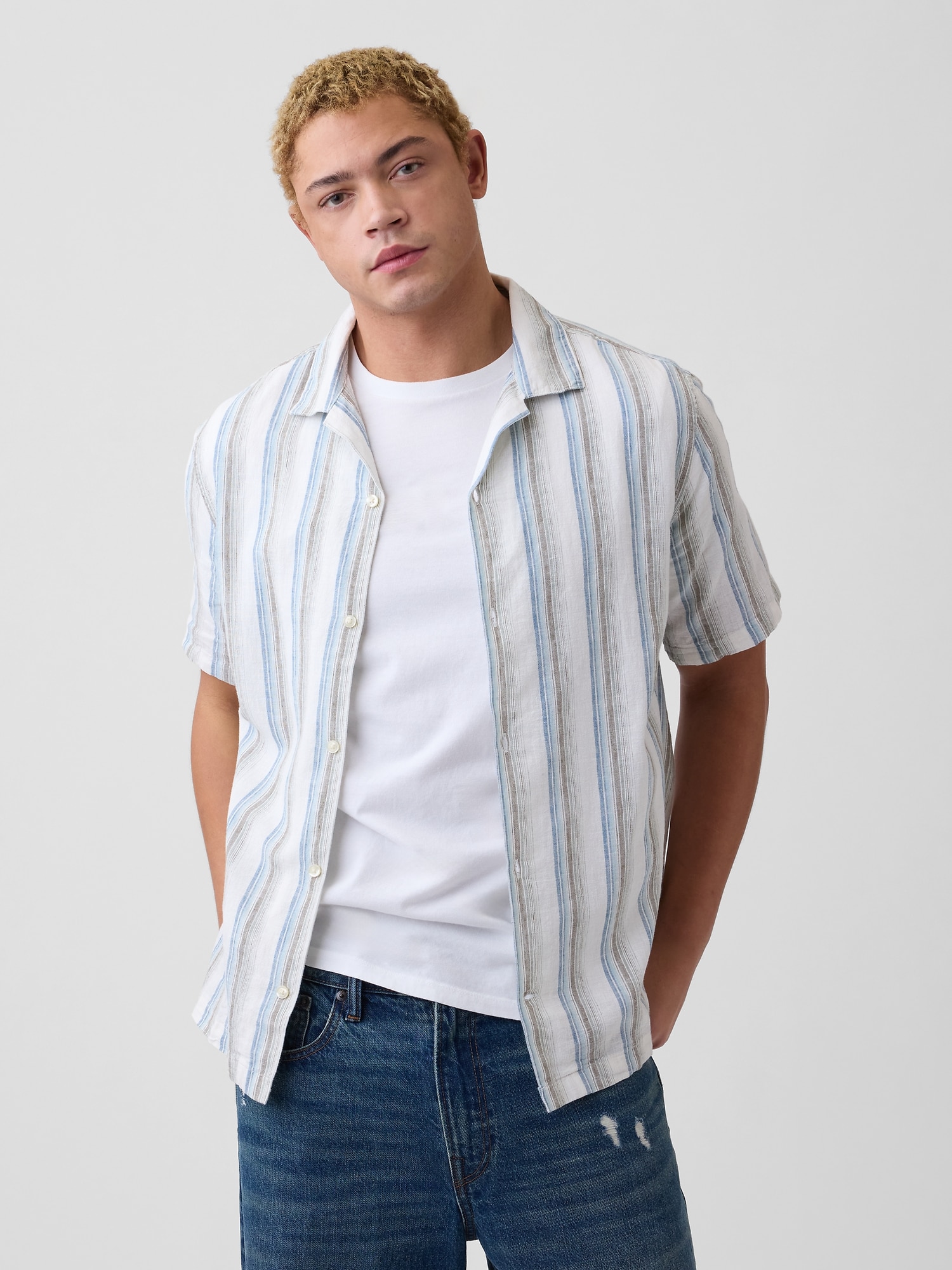 Linen-Blend Vacay Shirt in Standard Fit