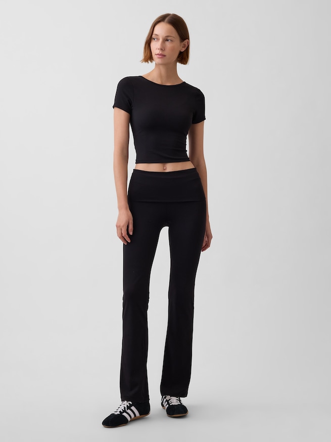 GapFit スムース リバーシブル ラップ クロップド トップス-1