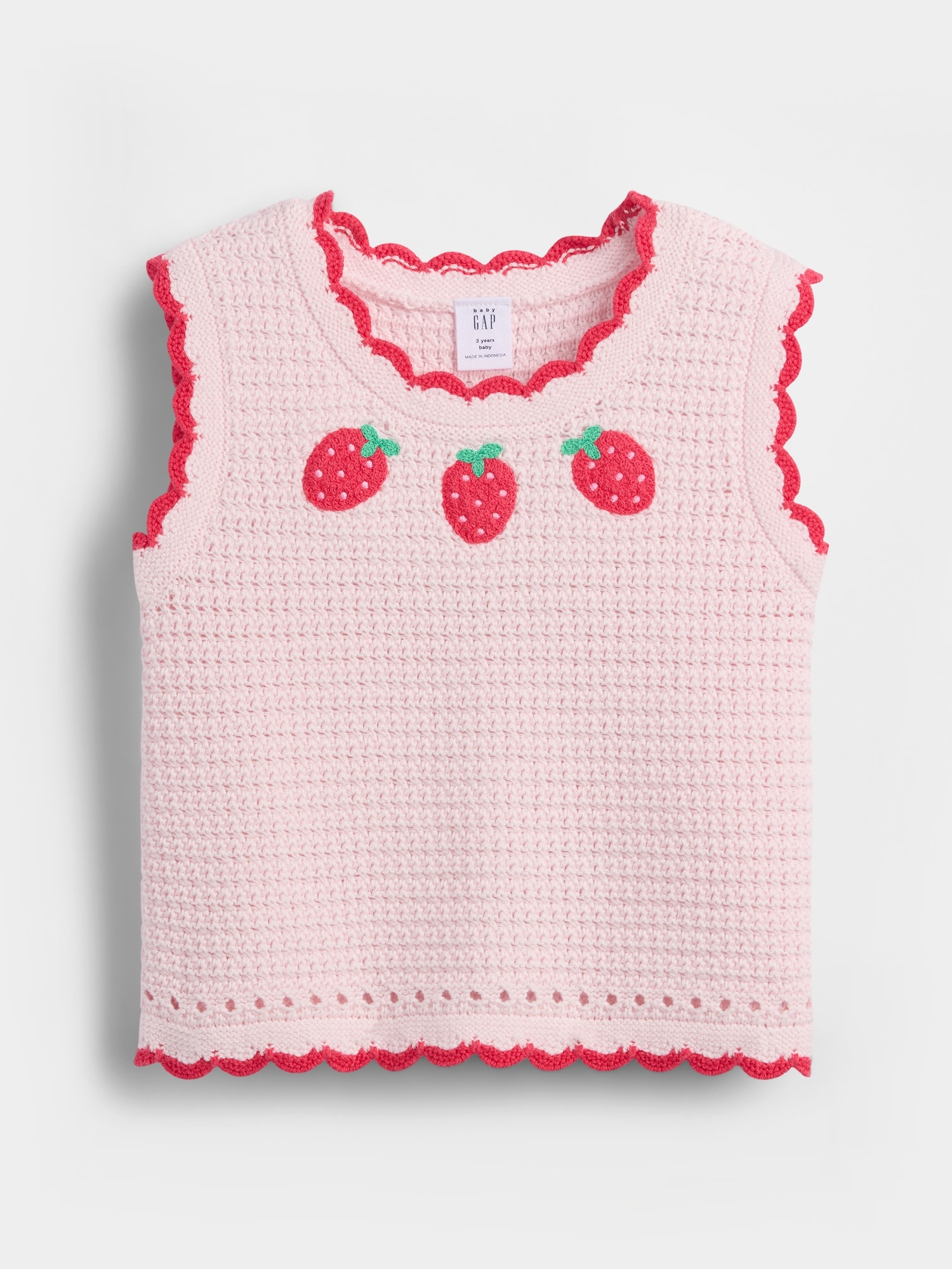 Baby & Toddler Crochet Strawberry Sweater Tank