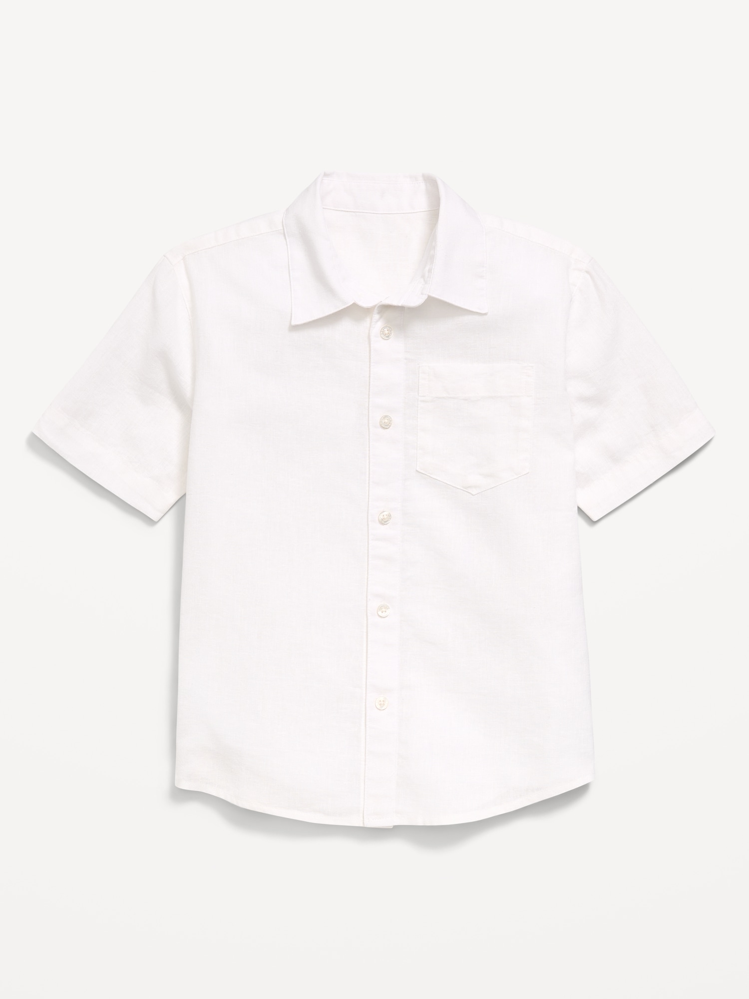 CHEMISE EN MÉLANGE DE LIN À MANCHES COURTES ET À POCHE POUR GARÇON