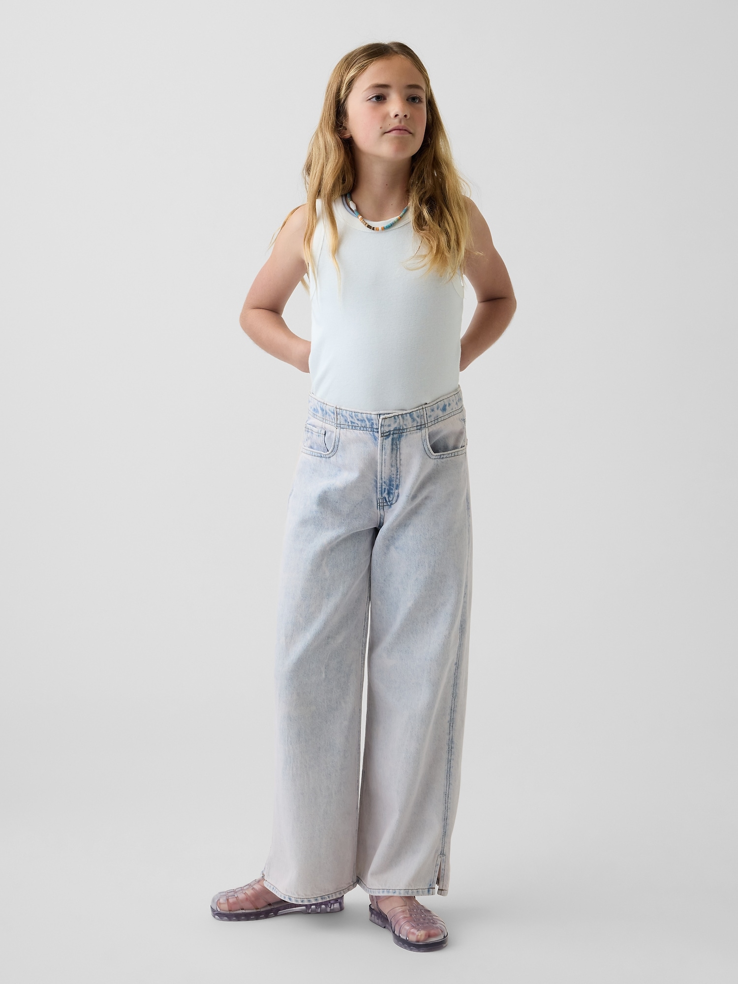 Kids Low Rise Stride Wide-Leg Jeans