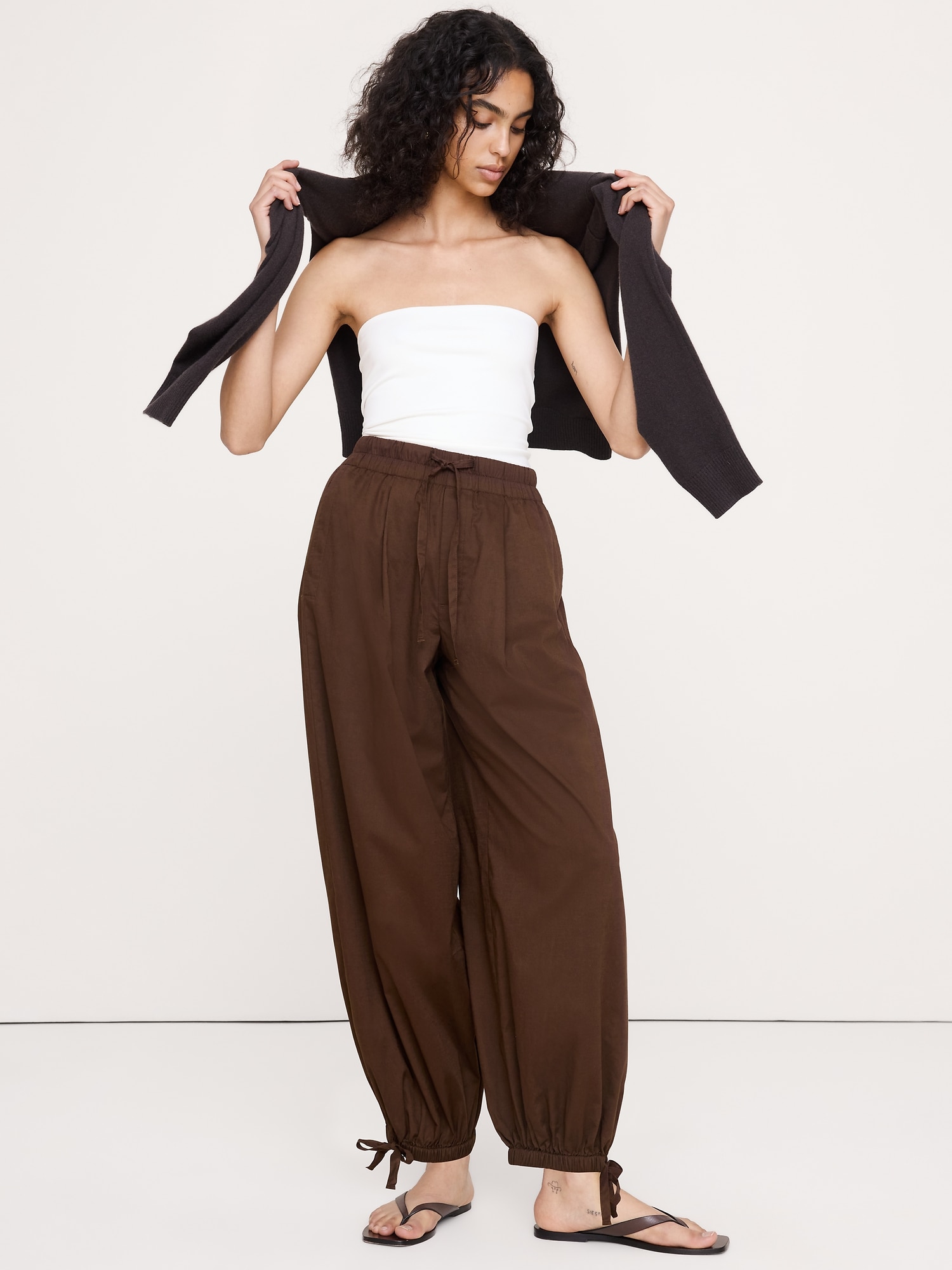 PANTALON AMPLE EN COTON LÉGER