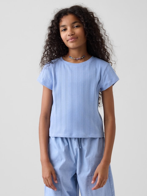 T-SHIRT AJUSTÉ CÔTELÉ MOIRÉ POUR ENFANT