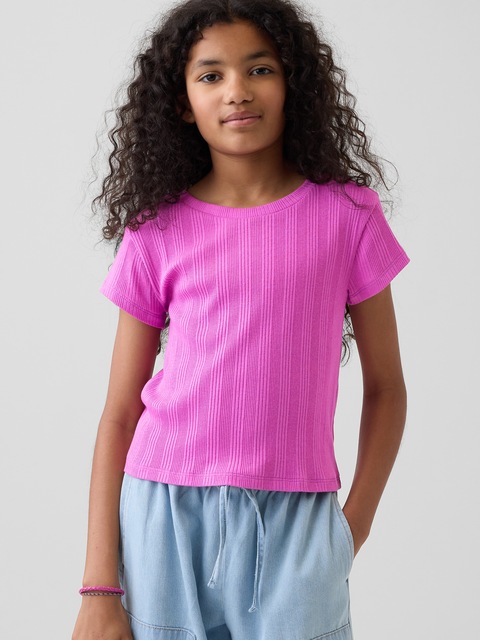 T-SHIRT AJUSTÉ CÔTELÉ MOIRÉ POUR ENFANT