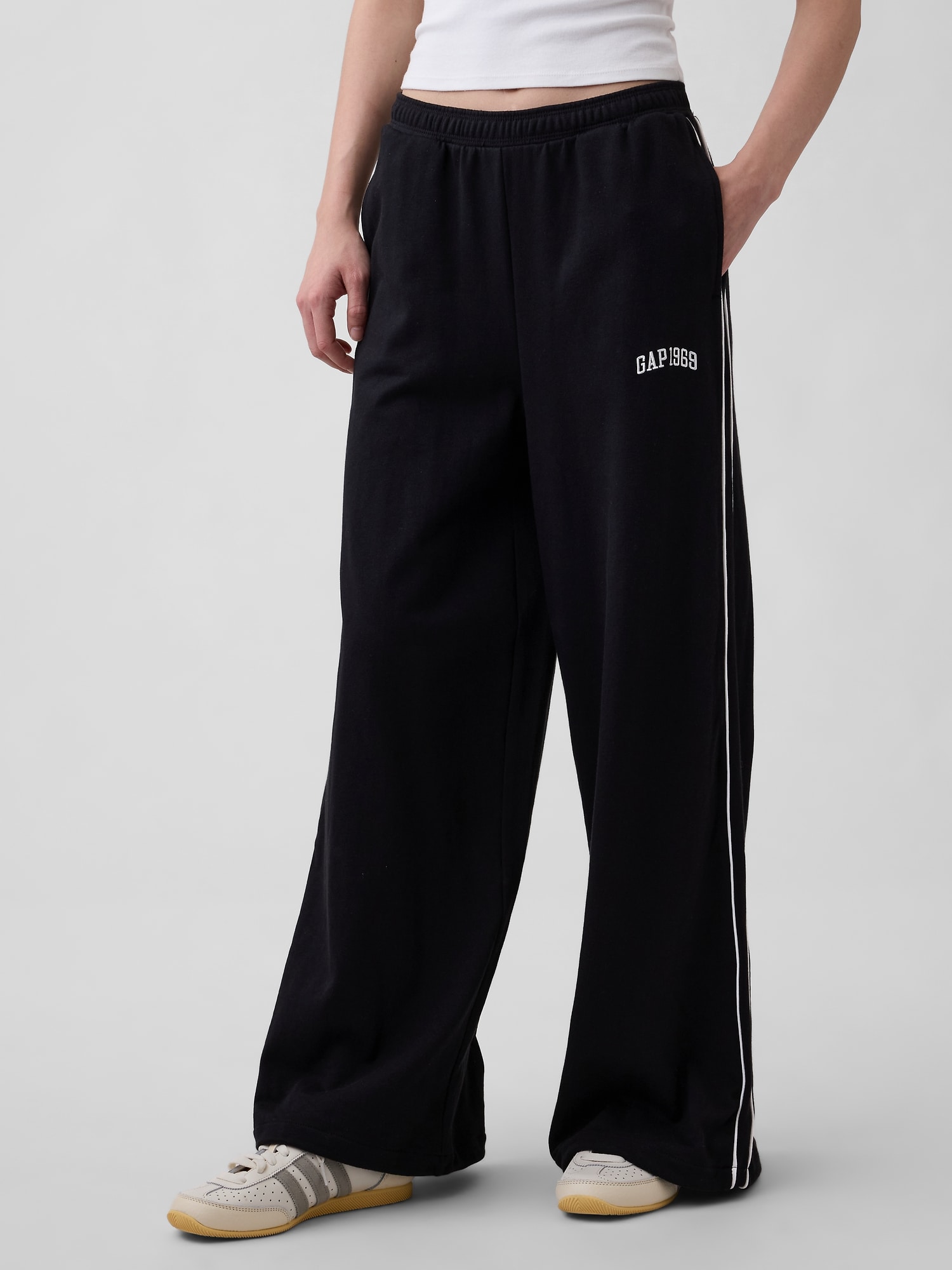 フレンチテリー GAP1969ロゴ バギー ワイドスウェットパンツ-3