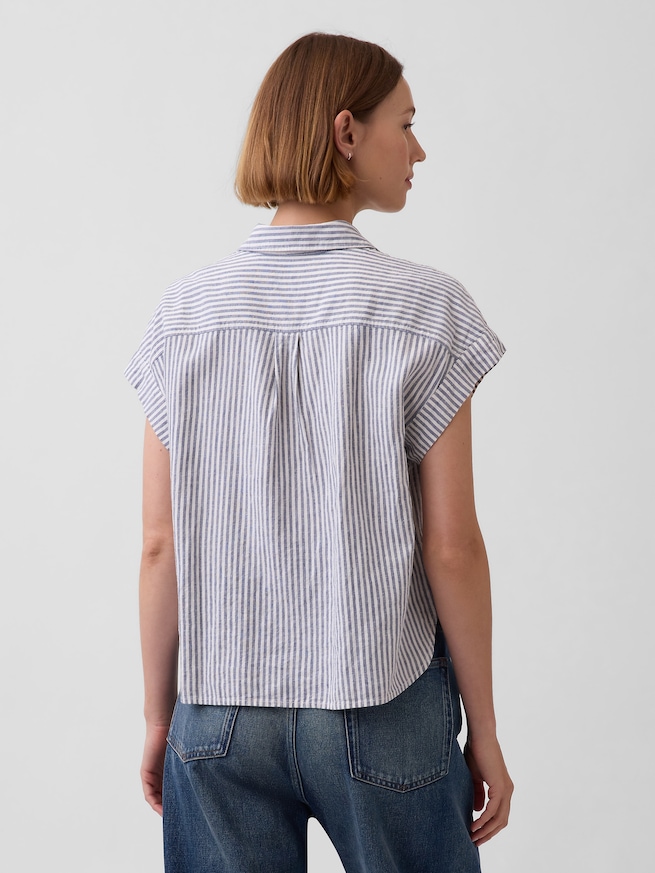 リネンブレンド オーバーサイズシャツ-2