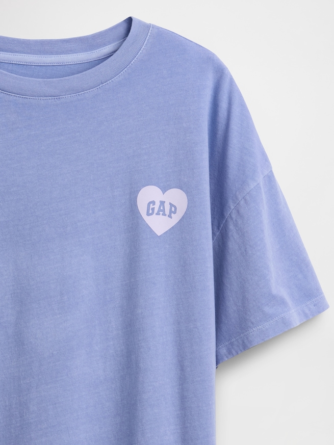 GAPハートロゴ オーバーサイズ チュニックTシャツ (キッズ)-3