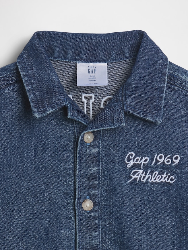 デニム GAPロゴ ショートオール (ベビー)-2