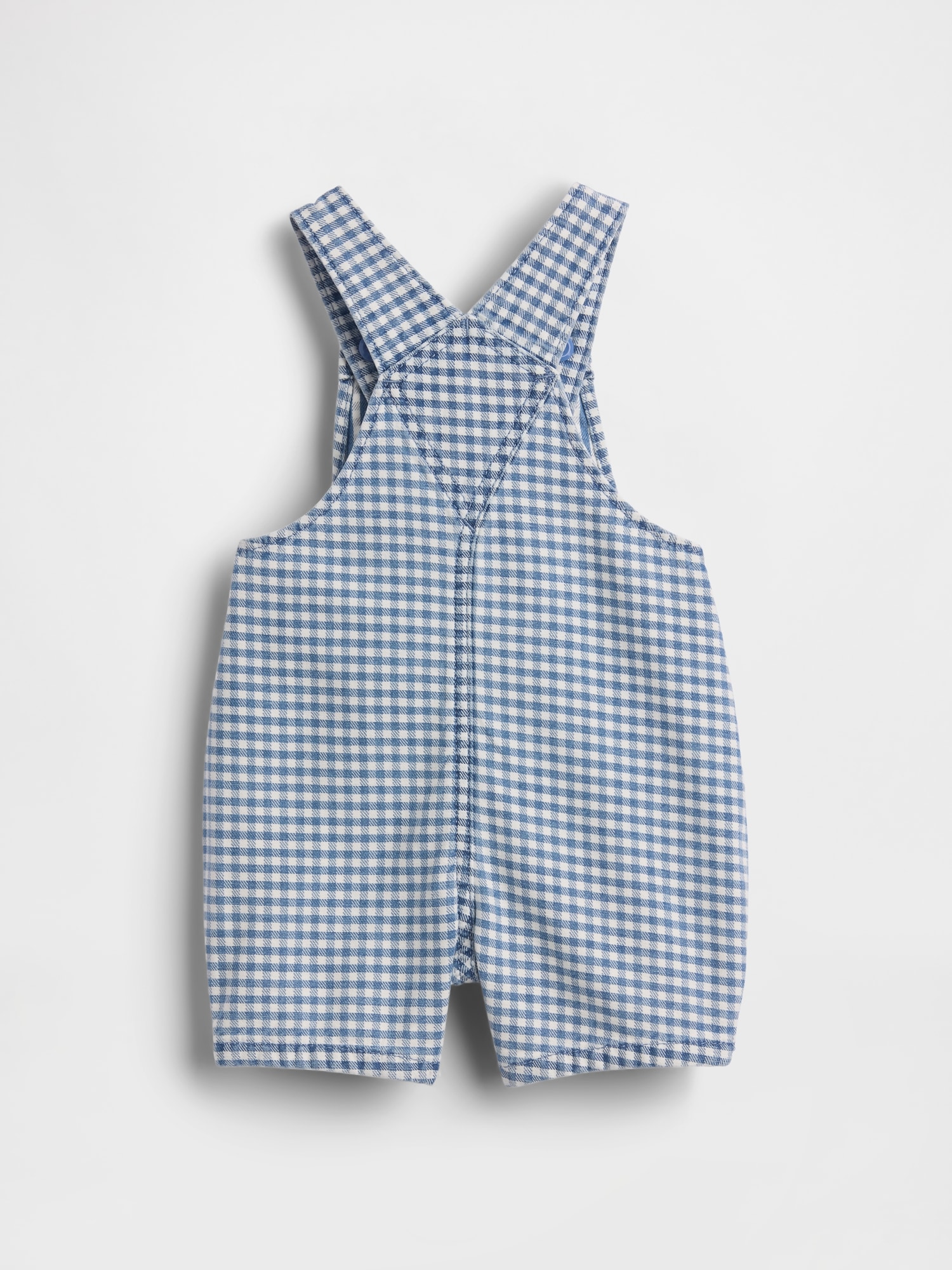 Baby Gingham Denim Bear Pocket Shortalls