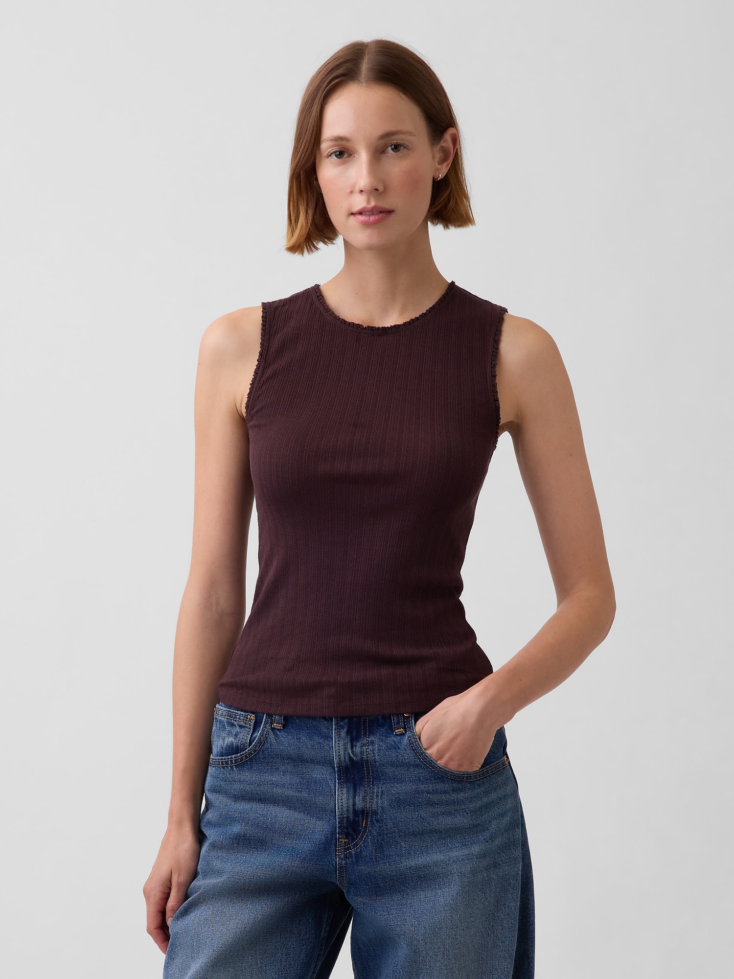 CAMISOLE EN TRICOT POINTELLE