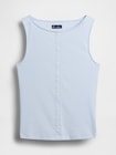 リブ ボタンアップ タンクトップ-4