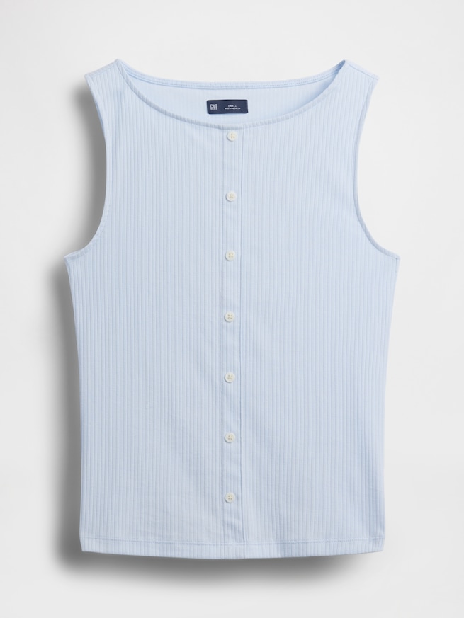 リブ ボタンアップ タンクトップ-4