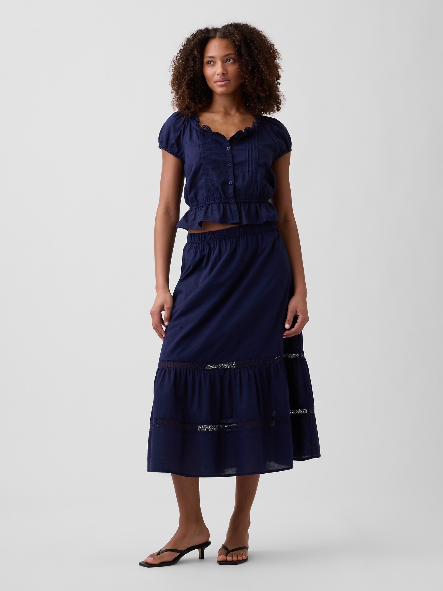 Cap-Sleeve Pintuck Top | Gap Factory