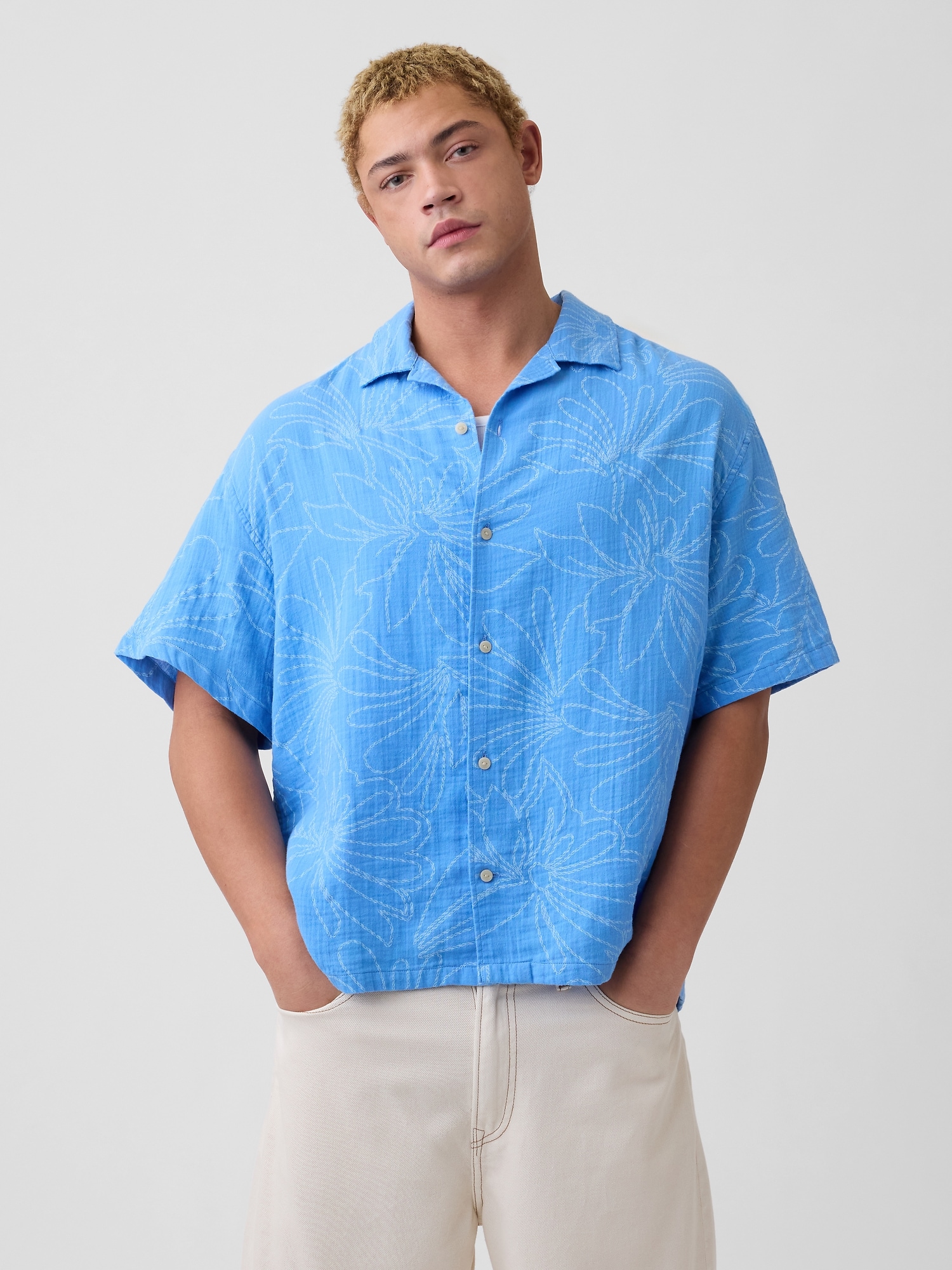 Gauze Vacay Shirt in Boxy Fit
