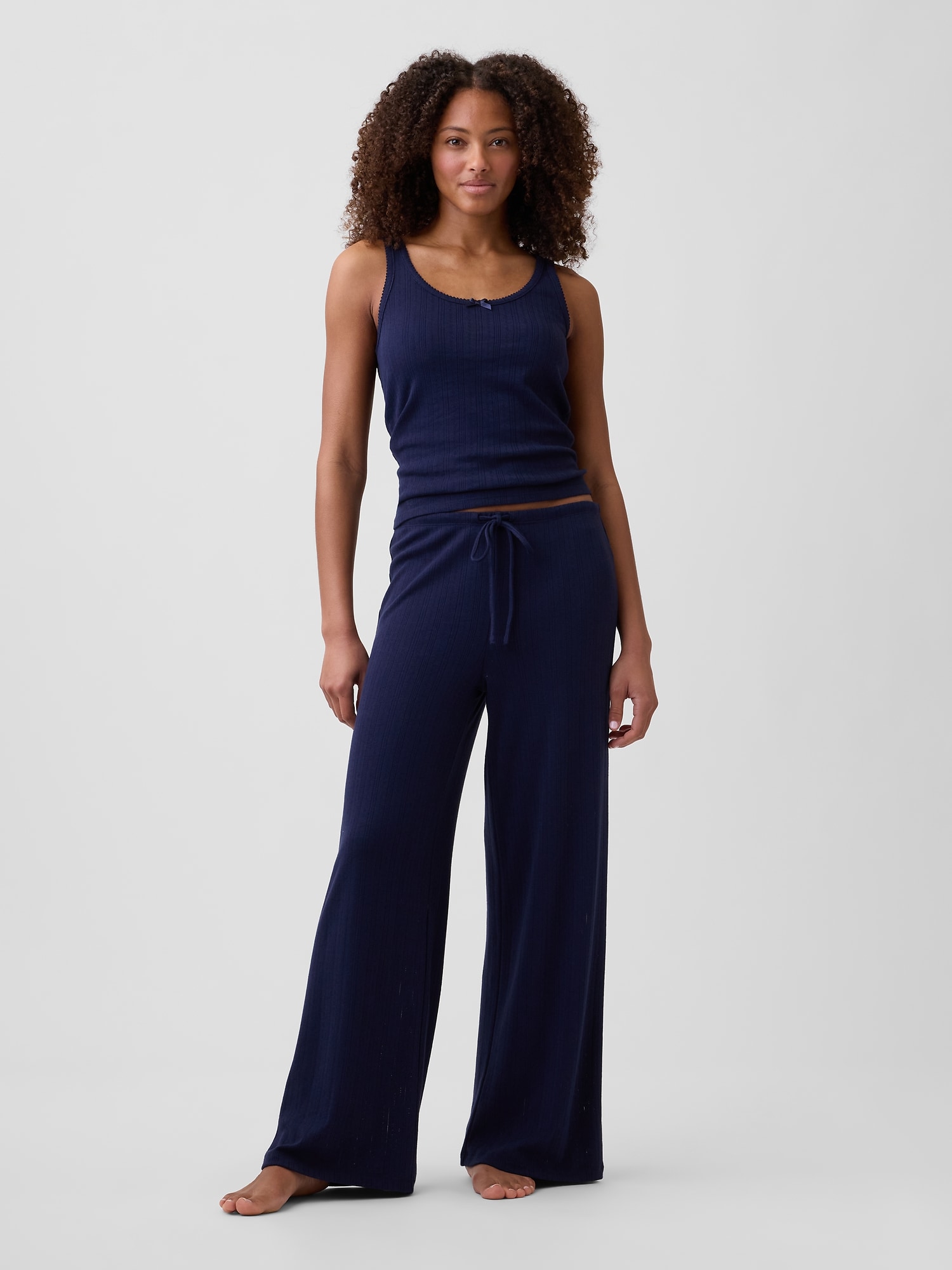 Pointelle Wide-Leg PJ Pants