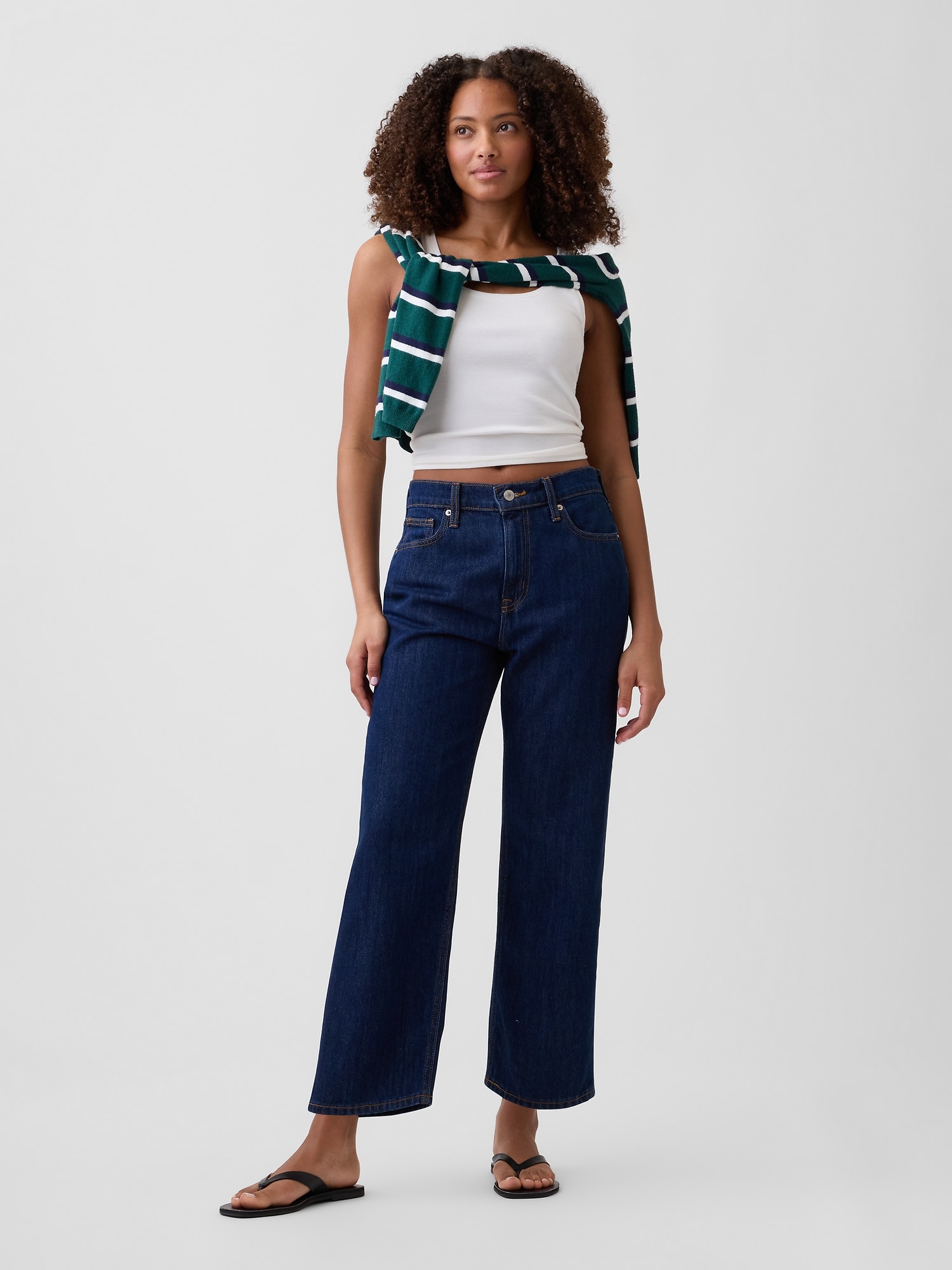 Low Slung SuperSoft Relaxed Straight Crop Jeans