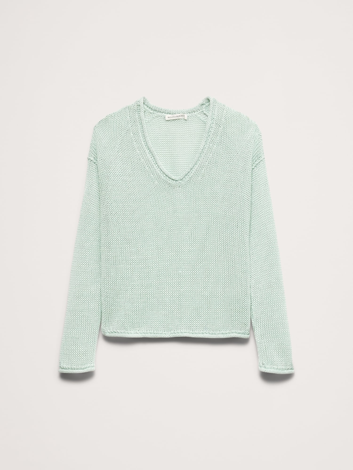 エアルーム リネン Vネックセーター-1