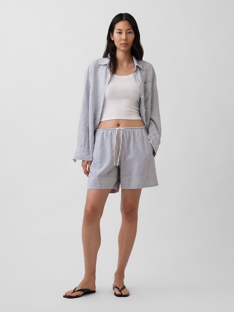 6" Linen-Blend Easy Shorts