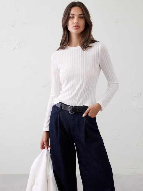 Sheer Ribbed Top