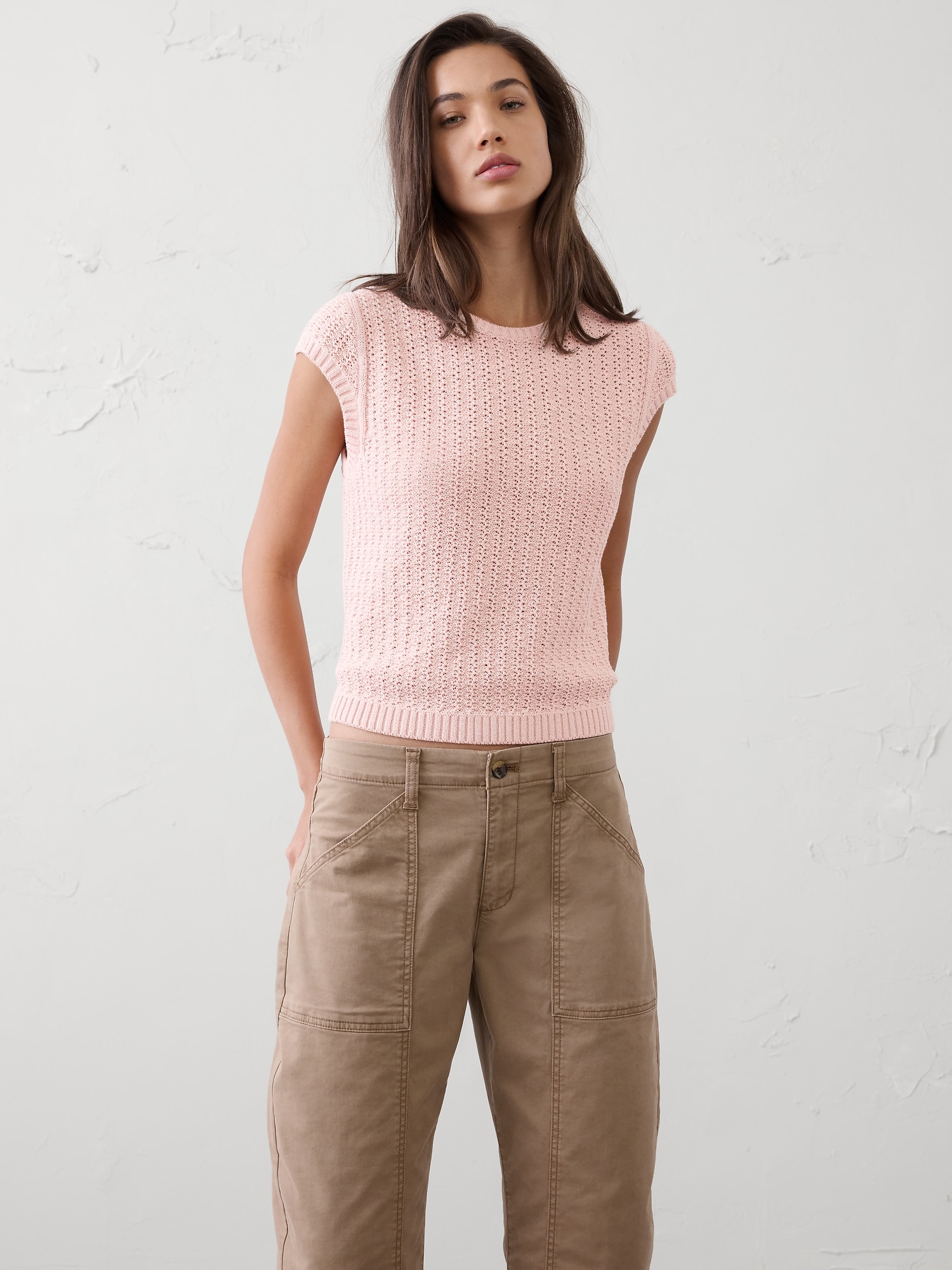 Cotton-Blend Textured Sweater