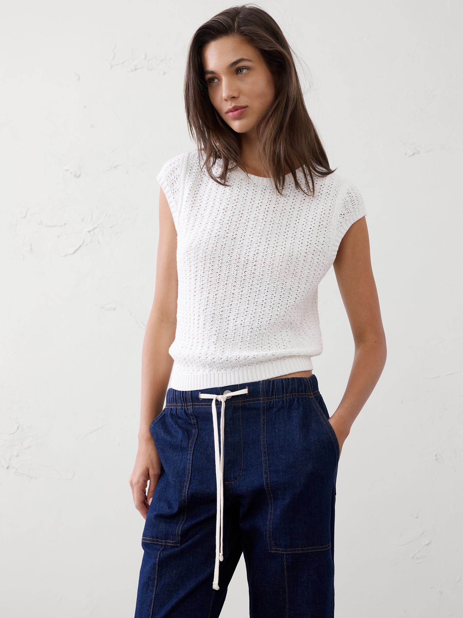 Cotton-Blend Textured Sweater
