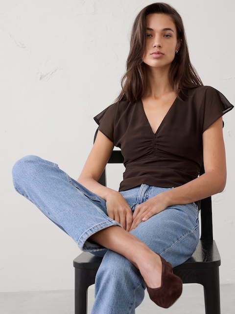 Ruched-Front Top
