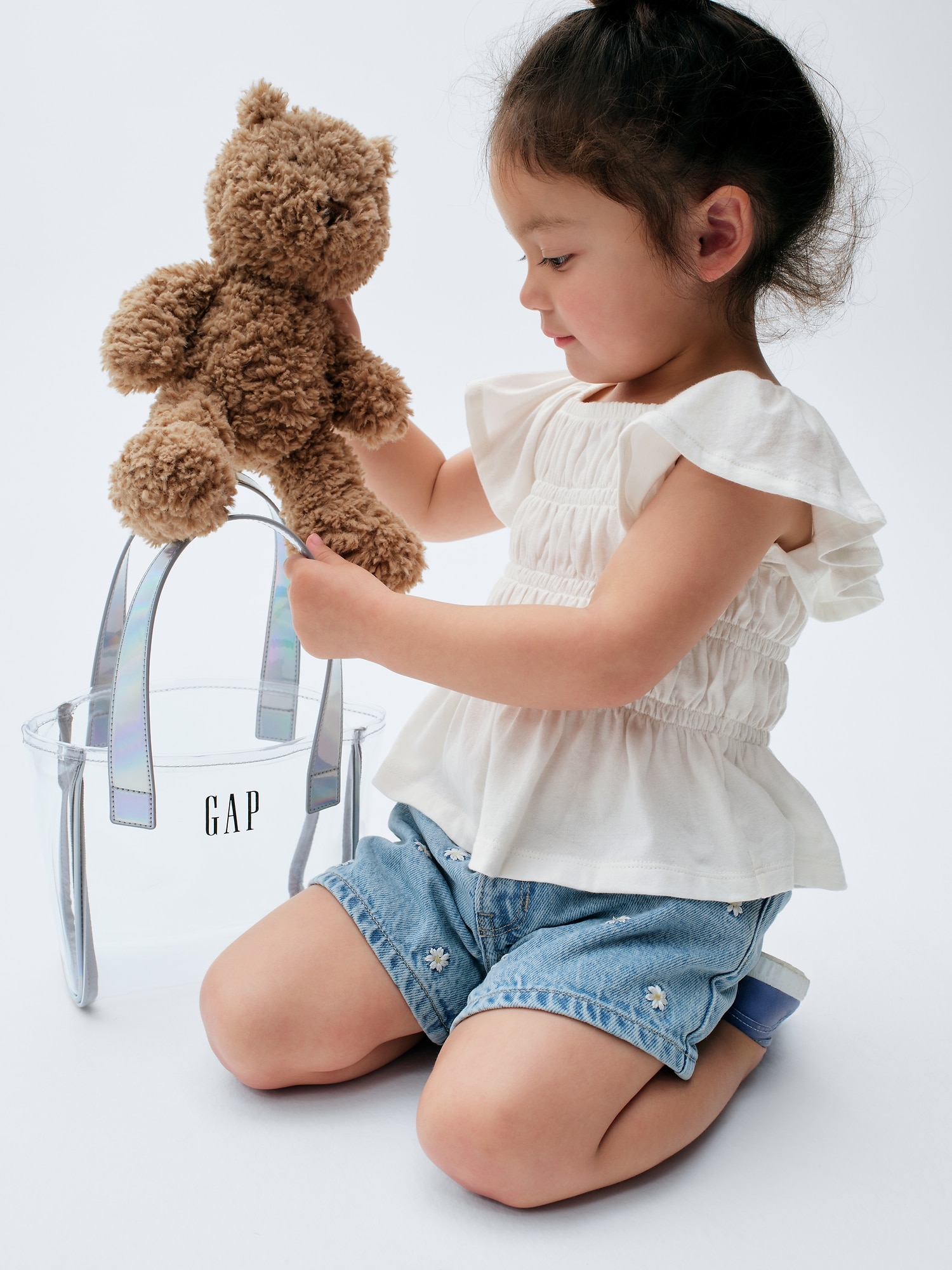 スモッキングギャザー フラッターフリルスリーブ トップス (幼児・ベビー)-2