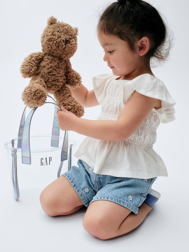 スモッキングギャザー フラッターフリルスリーブ トップス (幼児・ベビー)-2