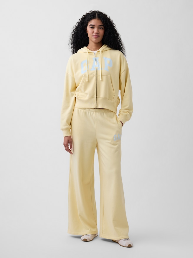 オーバーサイズ GAPロゴ フレンチテリー ジップアップパーカー-1