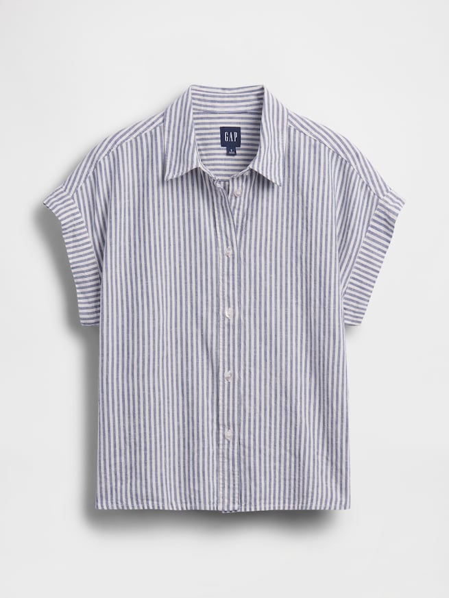 リネンブレンド オーバーサイズシャツ-4