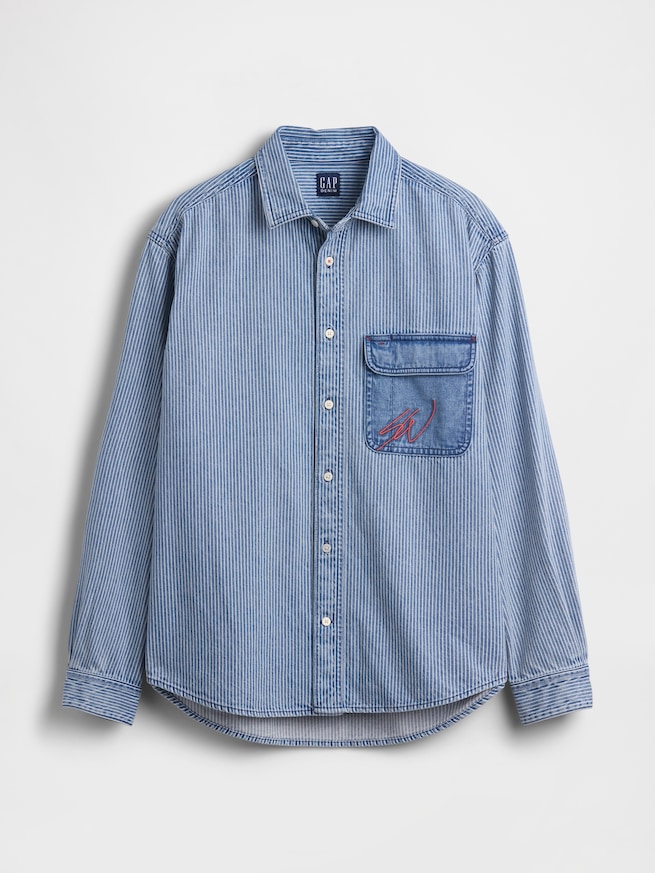 Gap &times; Sean Wotherspoon リラックスフィット レールロード デニムシャツ-4