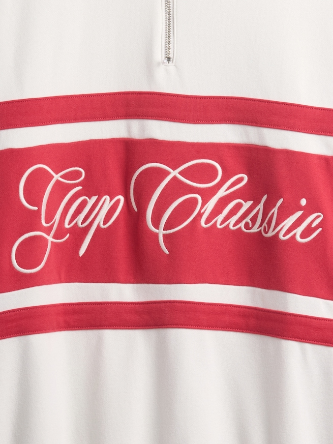 ヴィンテージソフト フレンチテリー GAPクラシックロゴ 1/4ジップアップ プルオーバー-3