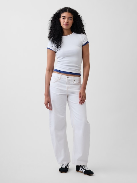 Low Rise Barrel Jeans