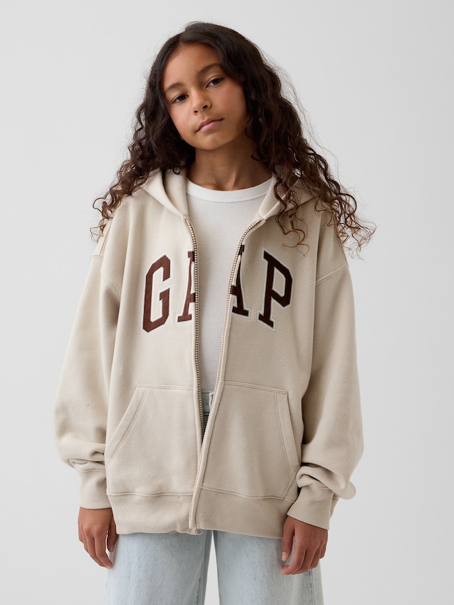 ヴィンテージソフト GAPロゴ ジップアップパーカー (キッズ)-1
