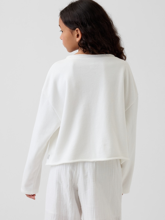 フレンチテリー ワイドネック GAPロゴ スウェットシャツ (キッズ)-2