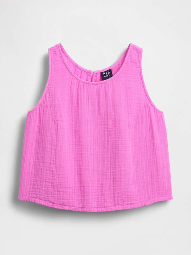 コットンガーゼ レーサー シェルタンクトップ-4