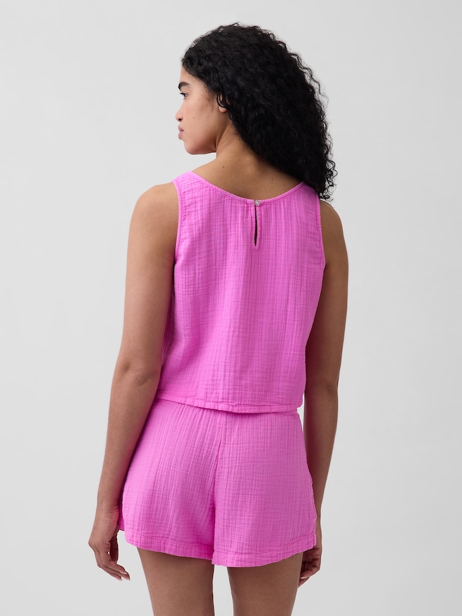 コットンガーゼ レーサー シェルタンクトップ-2