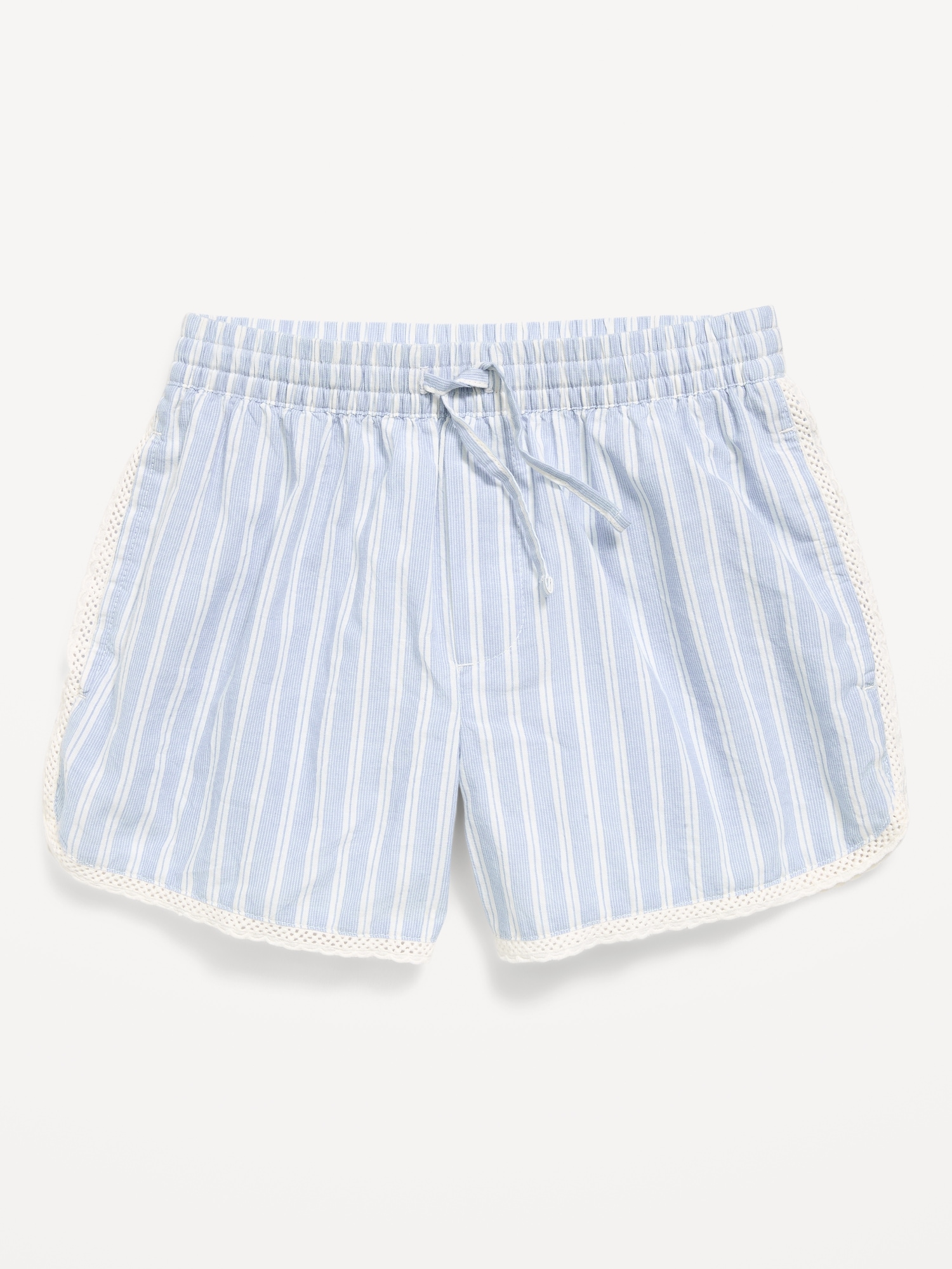 Lace-Trim Poplin Boxer Shorts for Girls