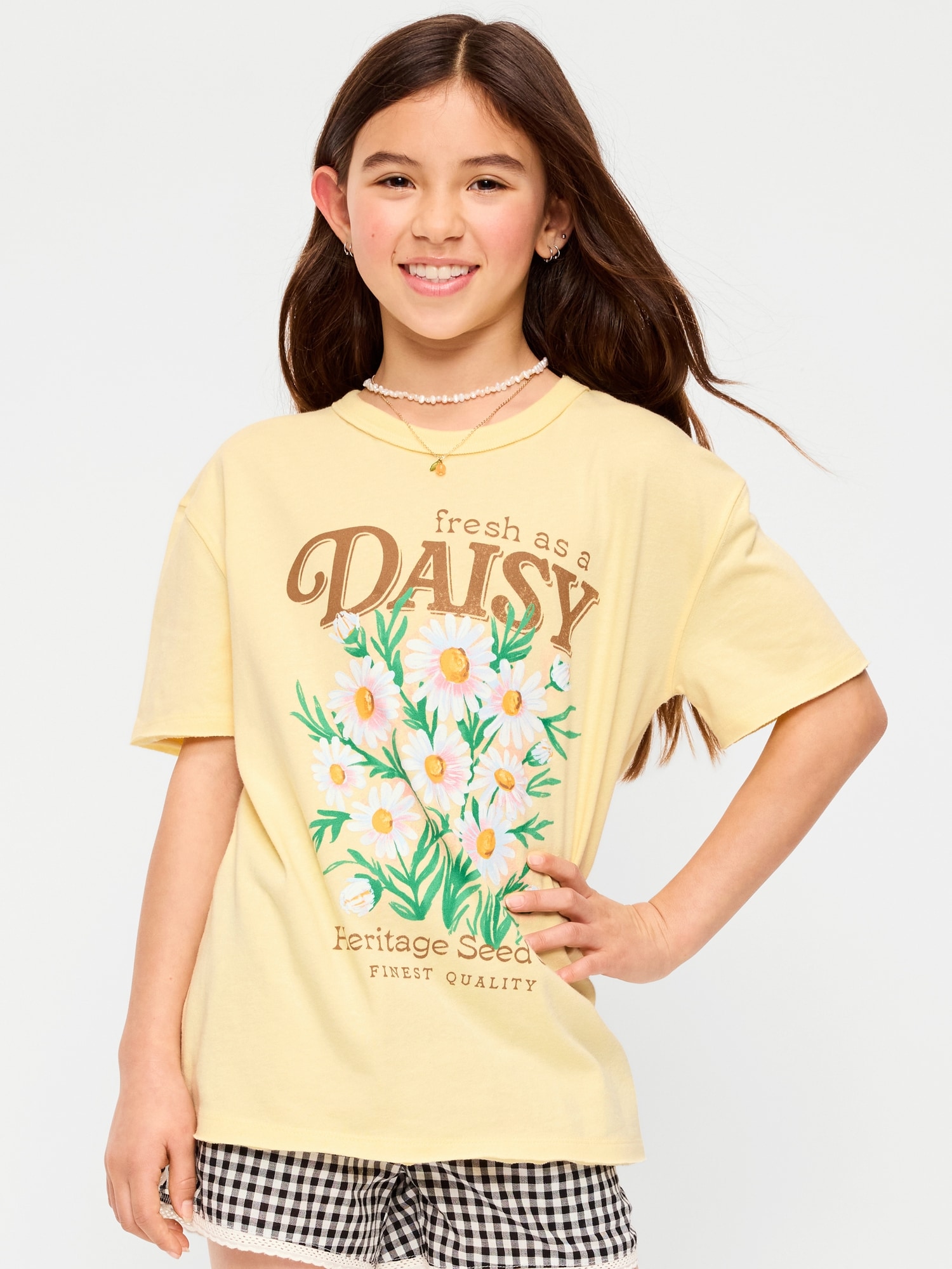 Short-Sleeve Oversized Graphic T-Shirt for Girls