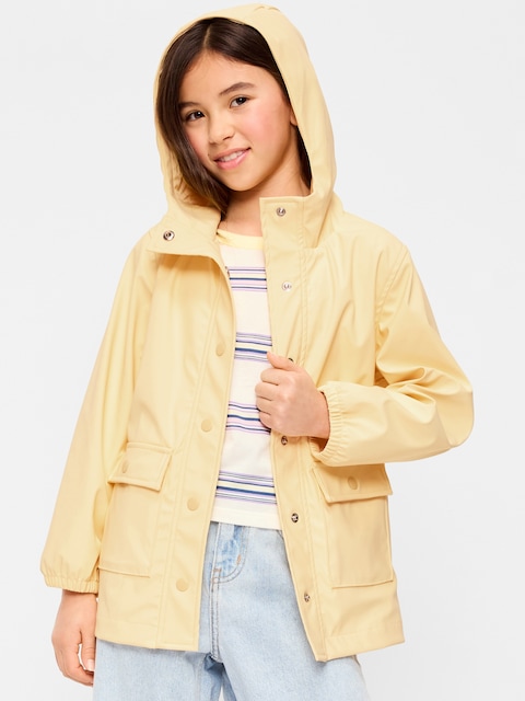 VESTE SURDIMENSIONNÉE HYDRORÉSISTANTE À CAPUCHON POUR FILLE