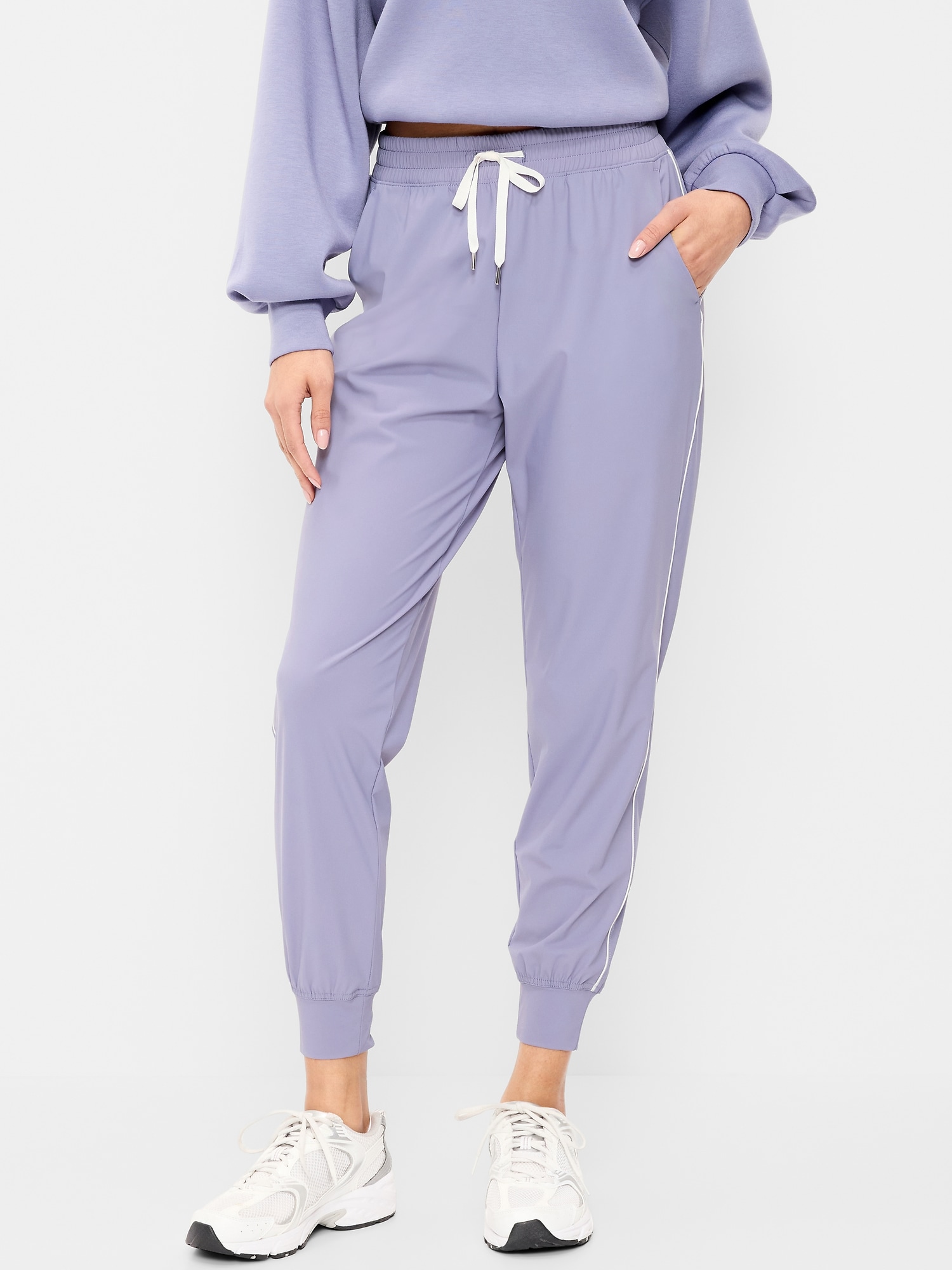 High-Waisted Side-Striped SleekTech Jogger