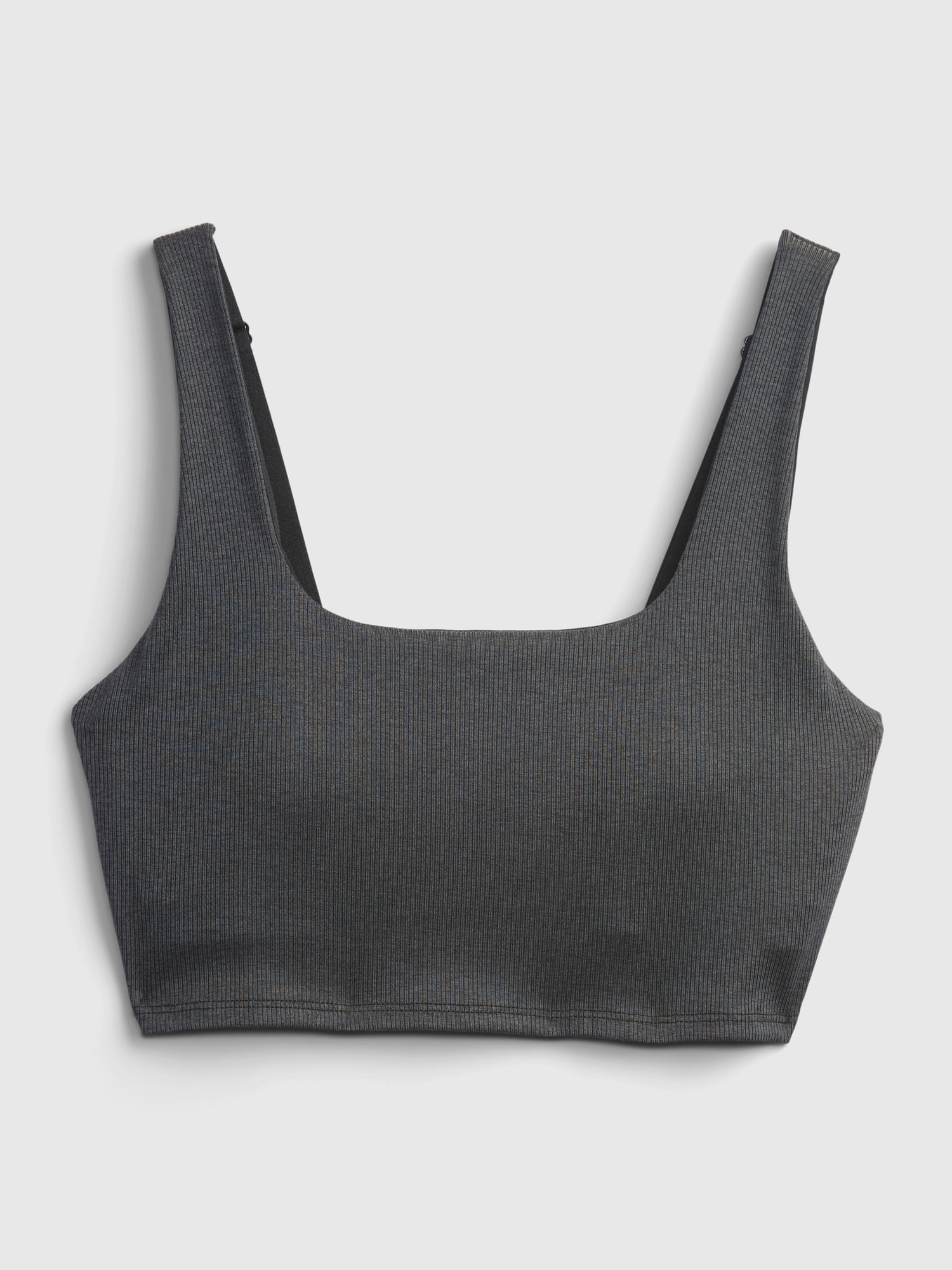 SOUTIEN-GORGE DE SPORT LONG À ENCOLURE CARRÉE GAPFIT EN JERSEY BROSSÉ