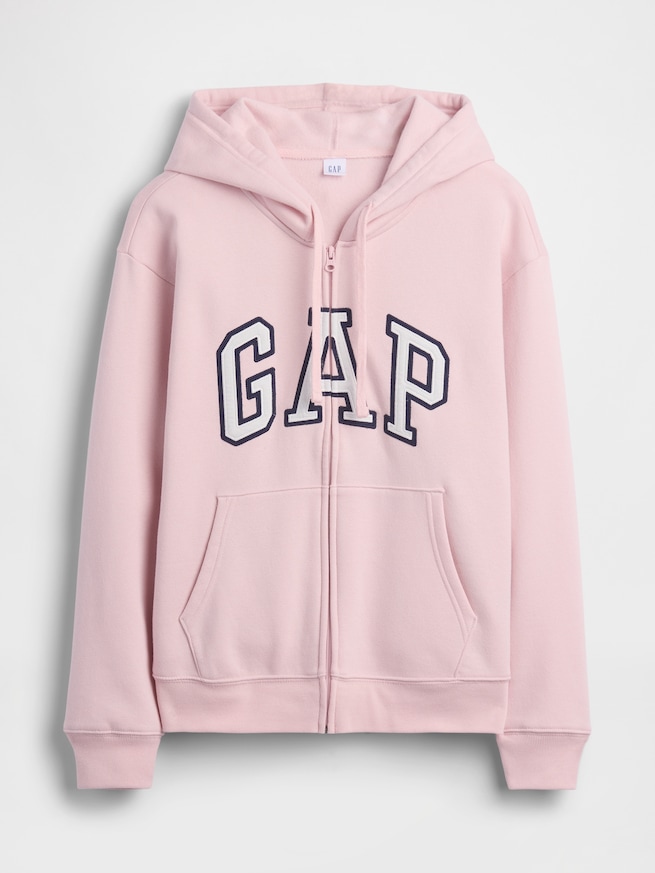 リラックスフィット GAPロゴ ジップアップパーカー-4