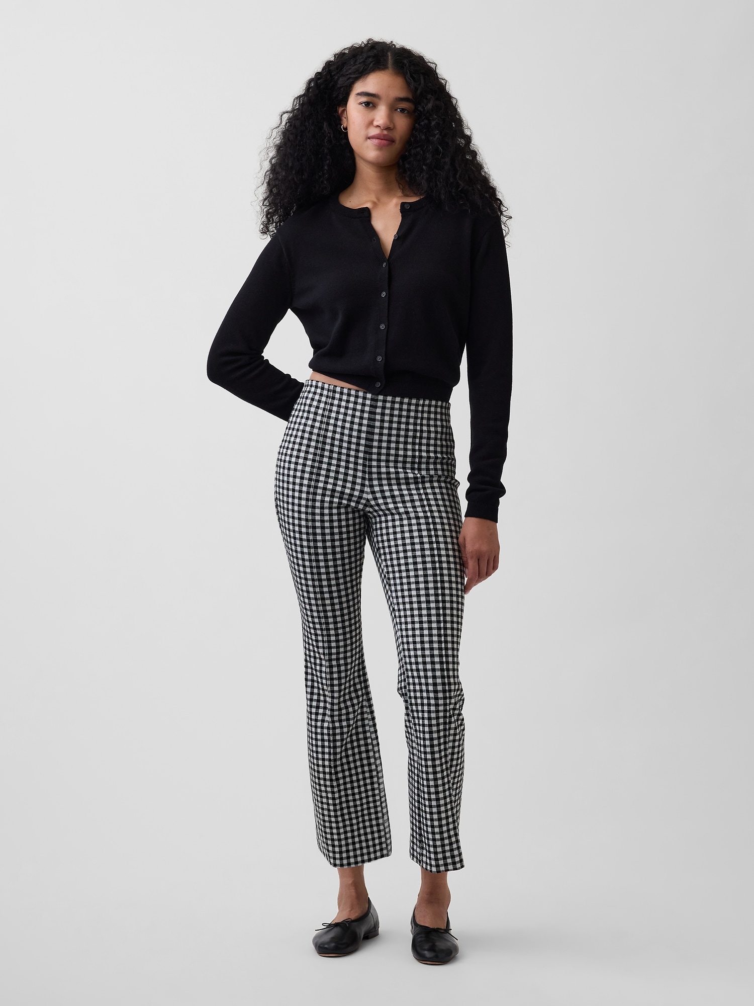 High Rise Double Knit Crop Kick Pants