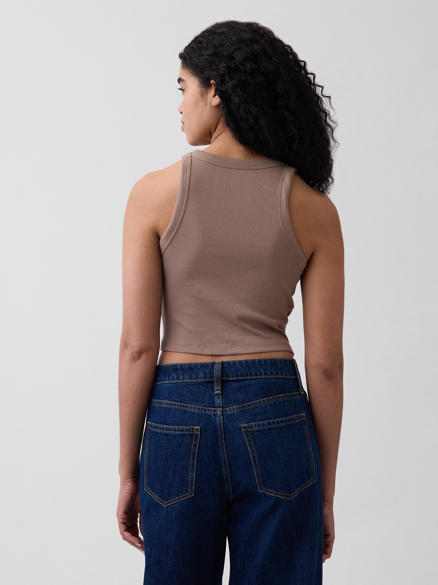 リブ クリップド タンクトップ-2