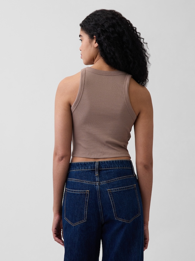 リブ クリップド タンクトップ-2