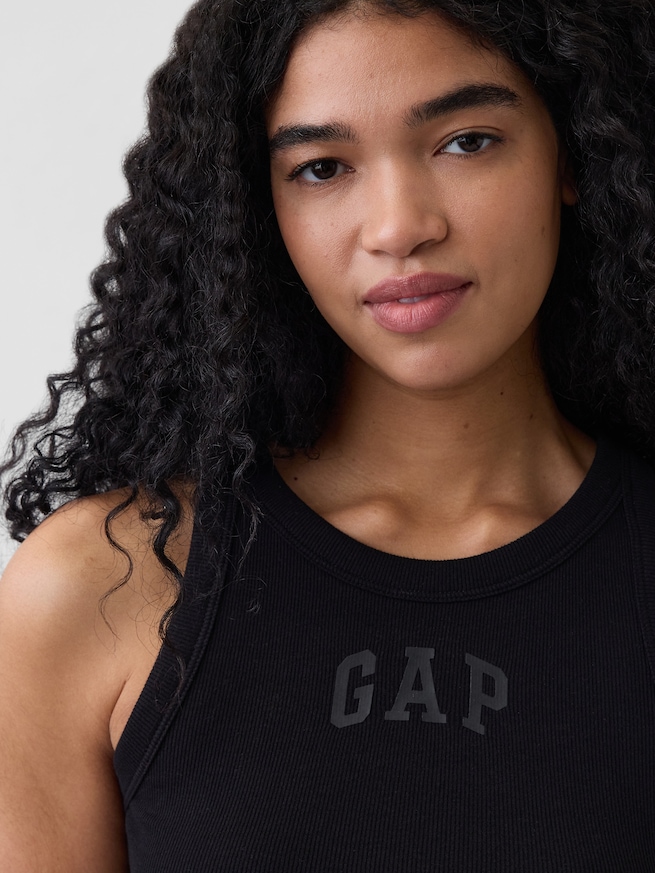 リブ GAPロゴ クロップド タンクトップ-3