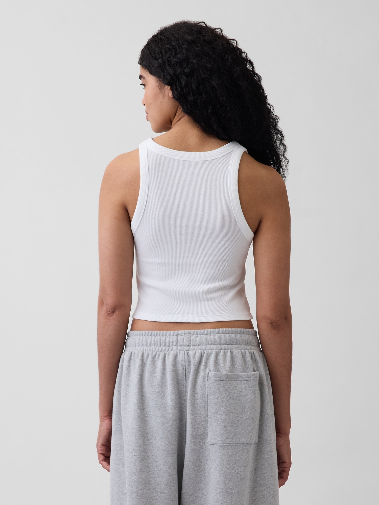 リブ GAPロゴ クロップド タンクトップ-2