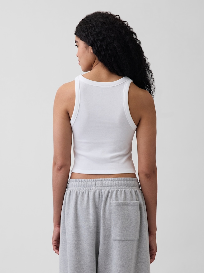 リブ GAPロゴ クロップド タンクトップ-2